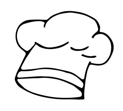 Hand Drawn Doodle Chef Hat Outline Illustration, Cooking and Culinary Kitch.. Stock Illustration