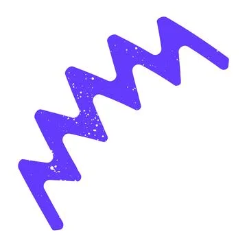 Hand drawn doodle childish abstract scribble purple shape Stock Illustration