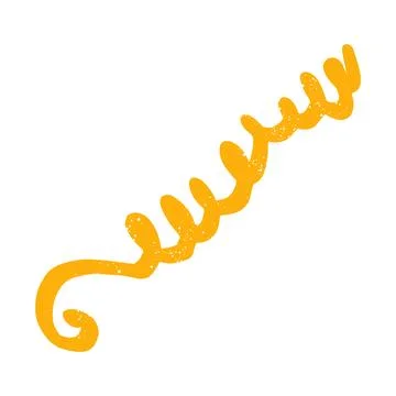 Hand drawn doodle childish abstract scribble yellow shape Stock Illustration