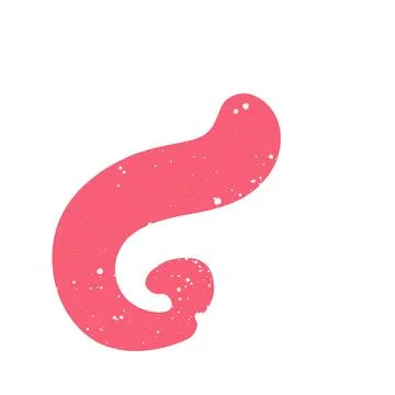 Hand drawn doodle childish abstract scribble pink curved shape Stock Illustration