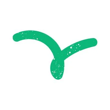 Hand drawn doodle childish abstract scribble green shape Stock Illustration