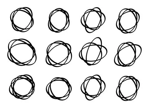 Hand Drawn Doodle Circle Elements Set Stockillustratie