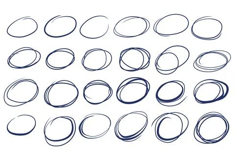 Hand-drawn doodle circles Illustrazione stock