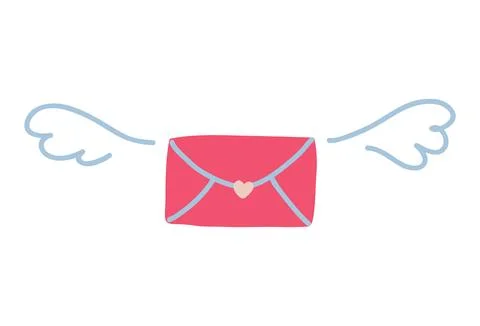 Hand drawn doodle of closed envelope vector illustration. Stock Illustration