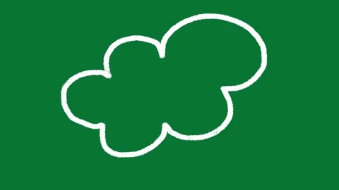 Hand-Drawn Doodle Cloud 2D Animation Green Screen Asset | Fluffy Doodle Cloud  Stock Footage 327294381