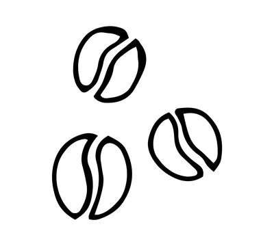 Hand Drawn Doodle Coffee Beans Outline Illustration, Roasted Coffee Cafe Ic.. Stock Illustration