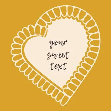 Hand drawn, doodle decorative frame illustration in shape of heart for web Stock Illustration