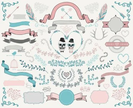 Hand-Drawn Doodle Design Elements Stock Illustration