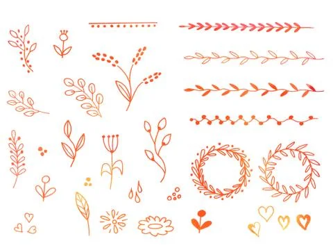 Hand drawn doodle design elements Stock Illustration