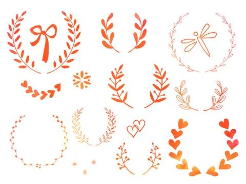 Hand drawn doodle design elements 스톡 일러스트