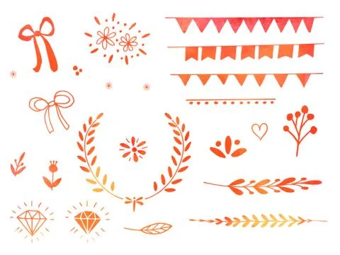 Hand drawn doodle design elements Stock Illustration
