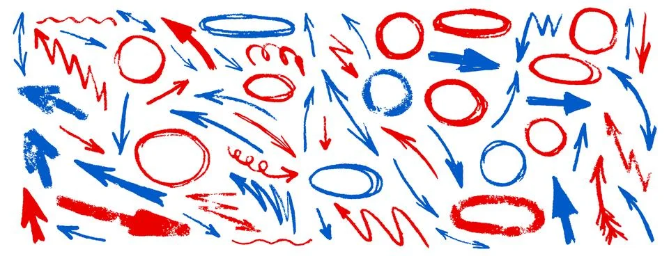 Hand drawn doodle design elements, black on white background. Swishes, swoo.. Stock Illustration