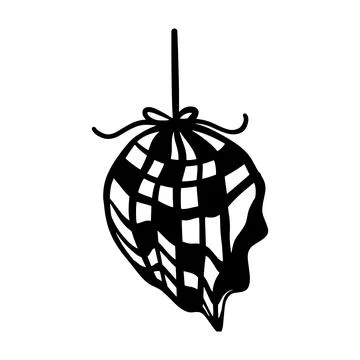 Hand-drawn doodle distorted disco ball illustration isolated on a white bac.. Stock Illustration