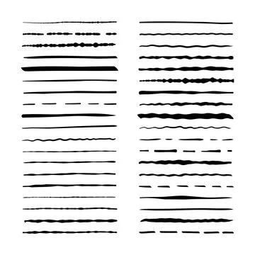 Hand drawn doodle dividers. Vector grunge scribble lines set Stock Illustration