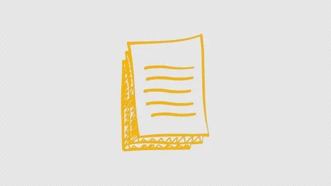 Hand drawn doodle document icon concept Loop animation with Alpha Channel Stock Footage 279725749