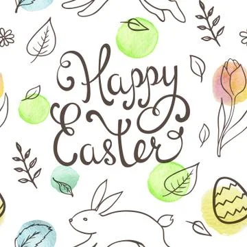 Hand drawn doodle Easter pattern Stock Illustration