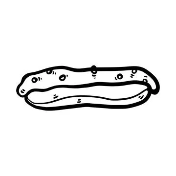 Hand drawn doodle eclair illustration. Stock Illustration