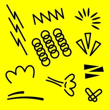Hand Drawn Doodle Elements Collection with Abstract Creative Shapes Stock Illustration