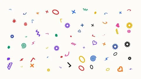Hand Drawn Doodle Elements Collection Isolated on a Clean White Background Se 스톡 일러스트