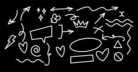 Hand Drawn Doodle Elements Vector Collection Stock Illustration