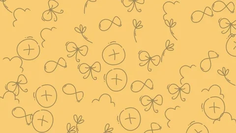 Hand Drawn Doodle Elements on Yellow Background. Stock Footage 318942288
