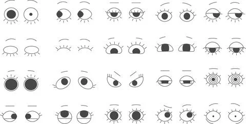 Hand Drawn Doodle Eyes Vector Set Stockillustratie