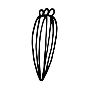Hand drawn doodle flower head illustration Stock Illustration