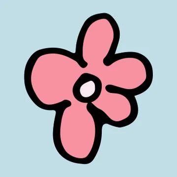 Hand drawn doodle flower head illustration Stock Illustration