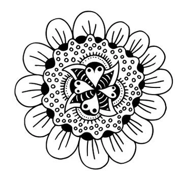 Hand drawn doodle flower Illustrazione stock