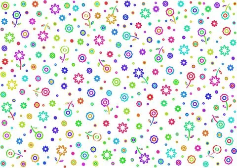 Hand Drawn Doodle Flower Pattern Illustrazione stock