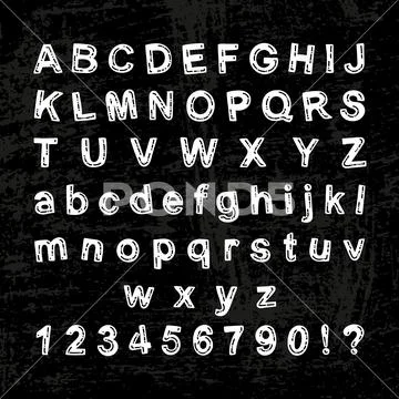 Hand drawn doodle font. Cartoon vector alphabet ~ Clip Art #81198679