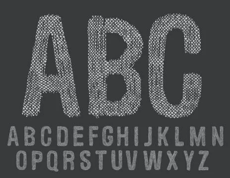 Hand drawn doodle font Stock Illustration