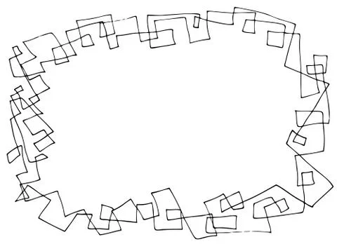 Hand drawn doodle frame. Black vector illustration on white background. 스톡 일러스트