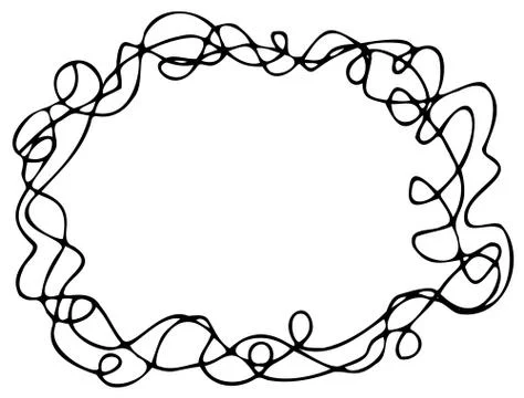Hand drawn doodle frame. Black vector illustration on white background. 스톡 일러스트
