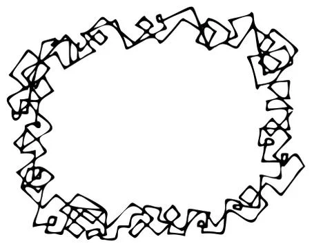Hand drawn doodle frame. Black vector illustration on white background. Illustrazione stock