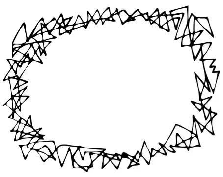 Hand drawn doodle frame. Black vector illustration on white background. Stock Illustration