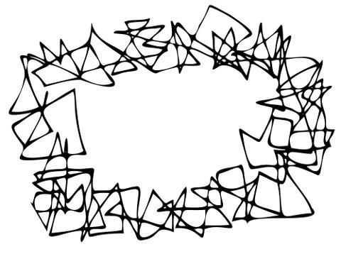 Hand drawn doodle frame. Black vector illustration on white background. 스톡 일러스트