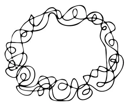 Hand drawn doodle frame. Black vector illustration on white background. Stock Illustration