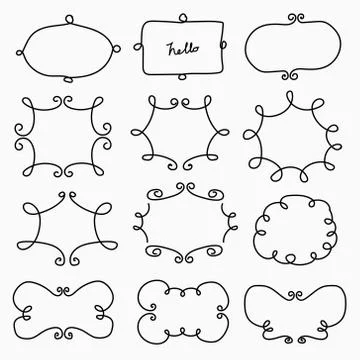 Hand Drawn Doodle Frame Decorative Calligraphic Elements. Stock Illustration