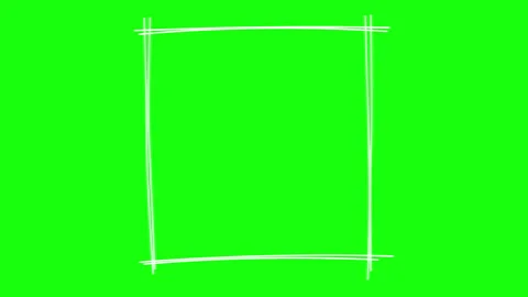 Hand drawn doodle frame with green background, rectangle doodle frames Stock Footage 287792357