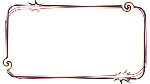 Hand drawn doodle frame with whimsical elements and colorful sketch outlines Illustrazione stock