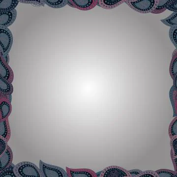 Hand drawn doodle frames. Picture in neutral, blue and white colors. Vector. Stock Illustration