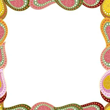 Hand drawn doodle frames. Picture in pink, white and neutral colors. Vector. Sea Stock Illustration