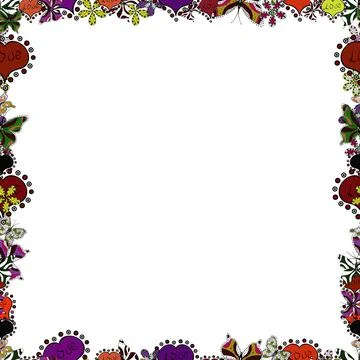 Hand drawn doodle frames. Picture in white, red and black colors. Vector. 스톡 일러스트