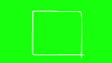 Hand-drawn doodle frames, rectangle frame shaking on green background Stock Footage 282690565