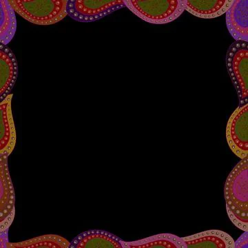 Hand drawn doodle frames. Seamless. Vector. Picture in red, orange and black col イラスト素材