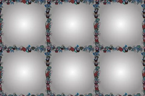 Hand drawn doodle frames. Seamless. Picture in black, blue and white colors. Ras 库存插图