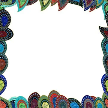 Hand-drawn doodle frames. Sketch icons for invitation, flyer, poster. Picture in Illustrazione stock