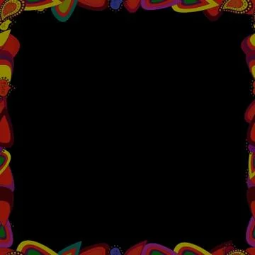 Hand drawn doodle frames. Vector. Picture in yellow, red and black colors. Stock Illustration