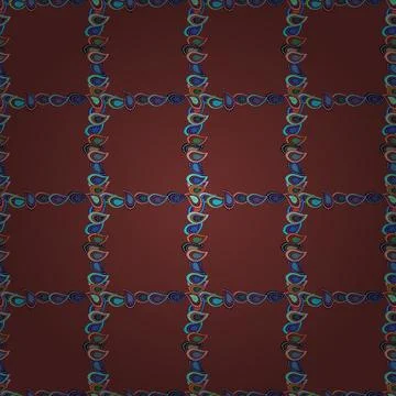 Hand drawn doodle frames. Vector. Picture in orange, brown and blue colors. 库存插图